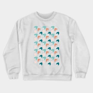 Mid Mod Abstract Pattern Teal, Peach, Dark Salmon Crewneck Sweatshirt